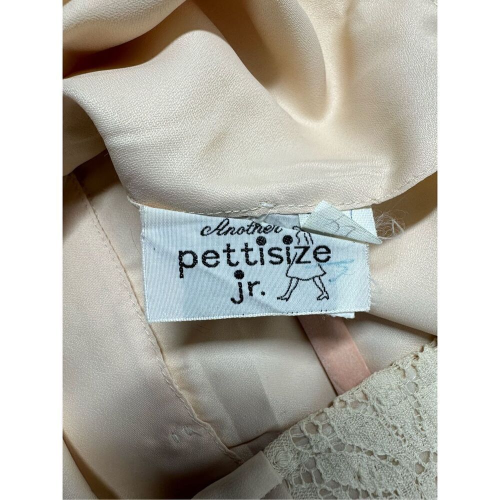 Rare Vintage Pleated Mini Dress Lace Trim Lined Sheer Size 5 (M) Cream Back Zip - Picture 11 of 15